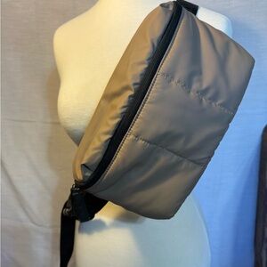 CALPAK Taupe Puffer Belt Bag Crossbody NWOT